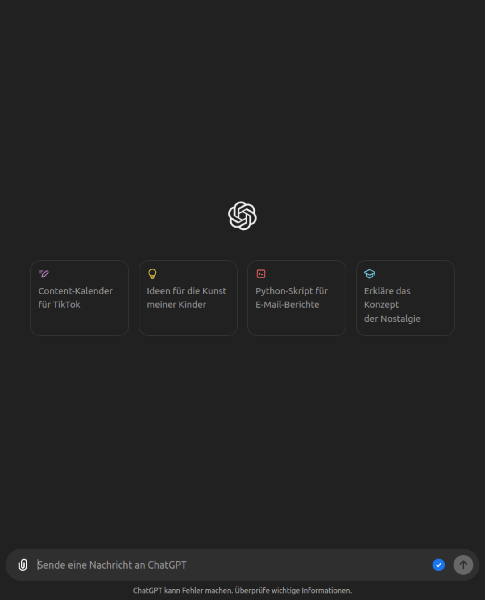 ChatGPT User Interface