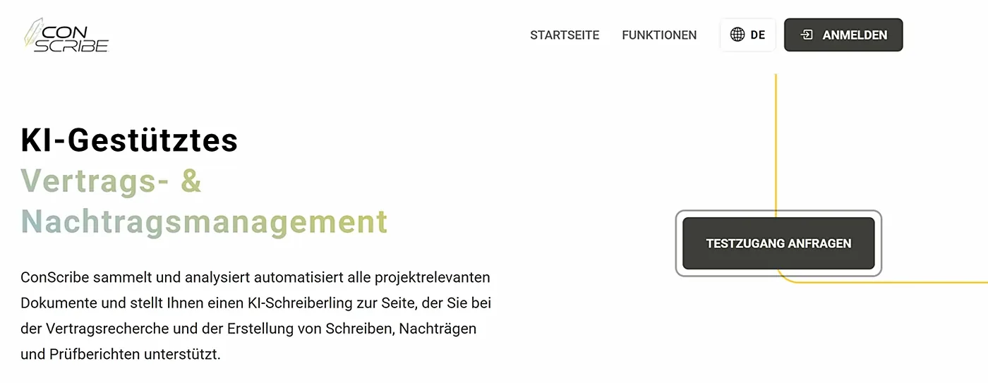 Startseite der ConScribe-Plattform