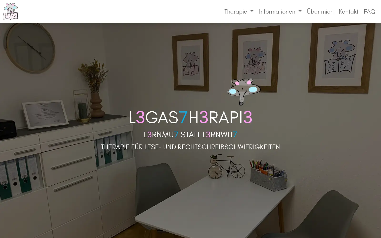 Laptop Bildschirm mit Bild der Homepage von Legastherapie.at